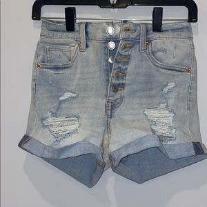 aero super high rise midi.jean shorts